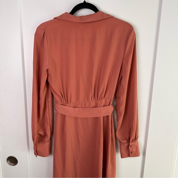 ASOS Design Long Sleeve Wrap Midi Dress - Picture 9 of 9